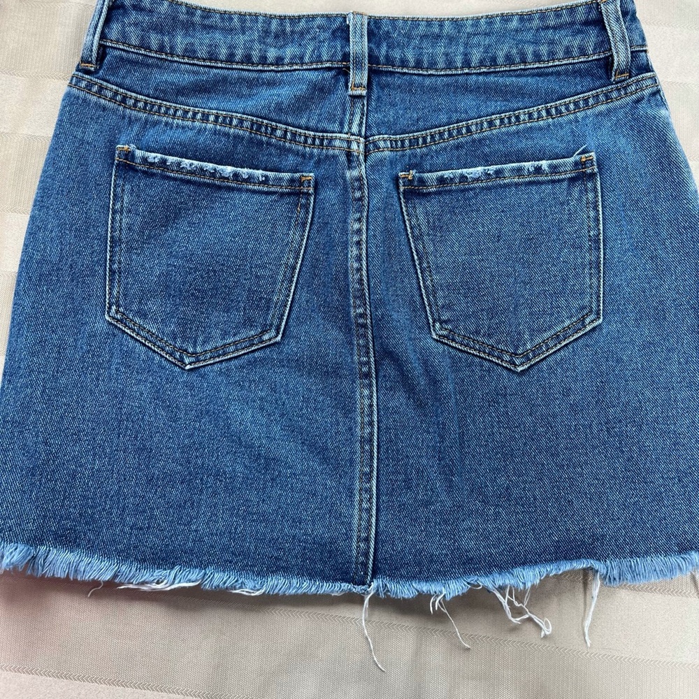 PACSUN Denim Raw Edge Mini Skirt - Picture 4 of 7